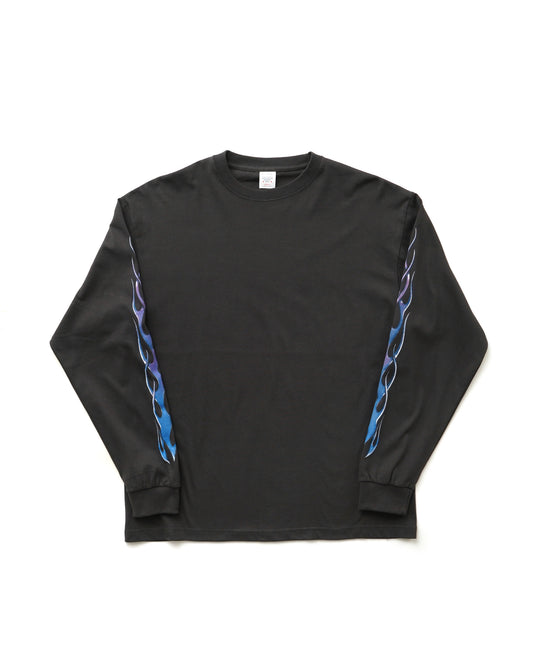 BLAZING M L/S TEE - CHARCOAL BLACK